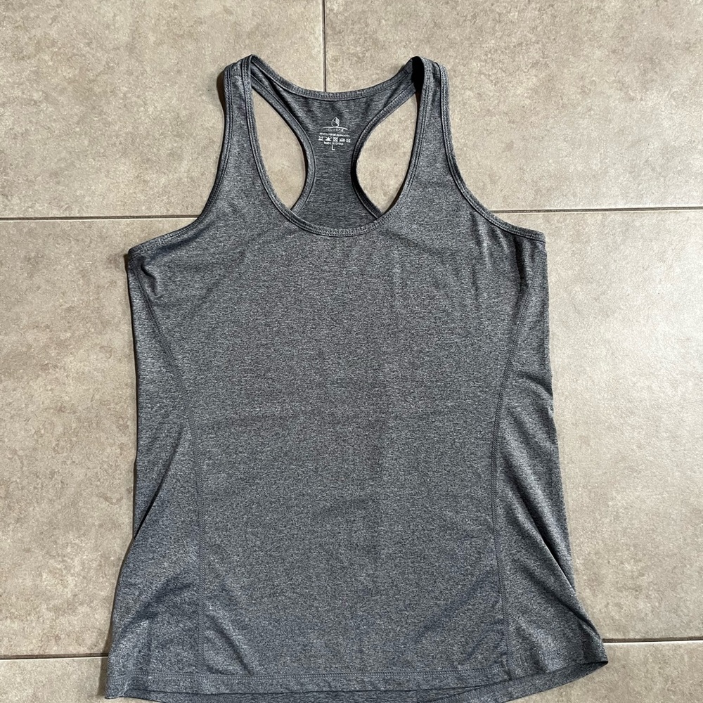 Icyzone Womens Racerback Workout Running Tank Top Size Large Gray